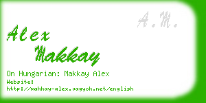 alex makkay business card